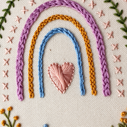 Beginner Embroidery Kit, Rainbow & Wildflower Samplers, Learn 13 Stitches, Complete DIY Craft Kit for Adults and Kids