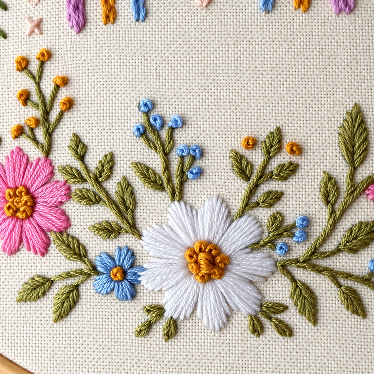 Beginner Embroidery Kit, Rainbow & Wildflower Samplers, Learn 13 Stitches, Complete DIY Craft Kit for Adults and Kids